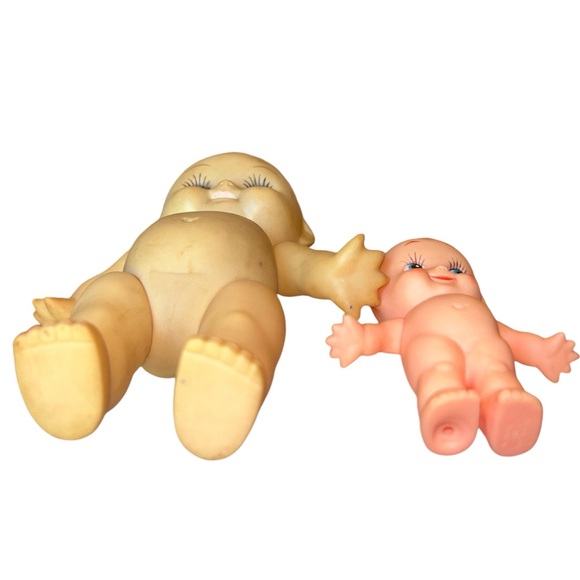Pair of vintage retro mcm rubber Kewpie Dolls 8” and 4” need some TLC - Picture 3 of 4